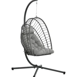 Silla colgante Passia Outsunny 2 cojines gris oscuro 194x100x131 cm