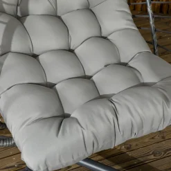 Silla colgante Passia Outsunny 2 cojines gris oscuro 194x100x131 cm