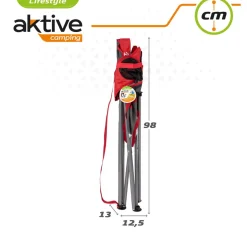 Silla de camping Aktive plegable rojo/gris