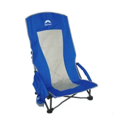 Silla de camping Aktive plegable + bolsillos laterales azul 95x55x45 cm