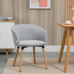 Silla de comedor Coimbra Homcom tapizada 72X57X56 cm