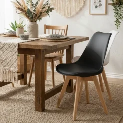 Silla de comedor Fina Deluxe asiento acolchado 82,5x49x57 cm