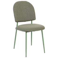 Silla de comedor Kamili redondeada patas acero 84x43x57 cm