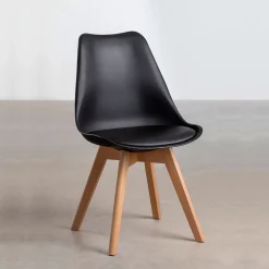 Silla de comedor Malmo patas madera 85x45x48 cm