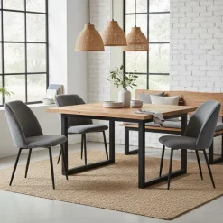 Silla de comedor Milán asiento acolchado 84x50x62 cm