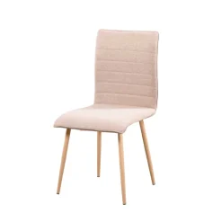 Silla de comedor Milos tapizado tela beige 87x45x53 cm