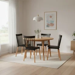 Silla de comedor Sicilia patas de madera 86,5x46,5x47 cm