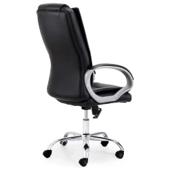 Silla de despacho Atlas giratoria y altura regulable símil piel negro 114-122x68x64 cm