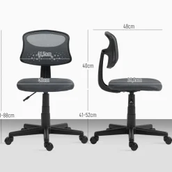 Silla de escritorio Arborea Homcom altura regulable 78-88x43x48 cm