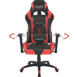Silla de escritorio Aston reclinable altura ajustable roja 126-136x70x71 cm