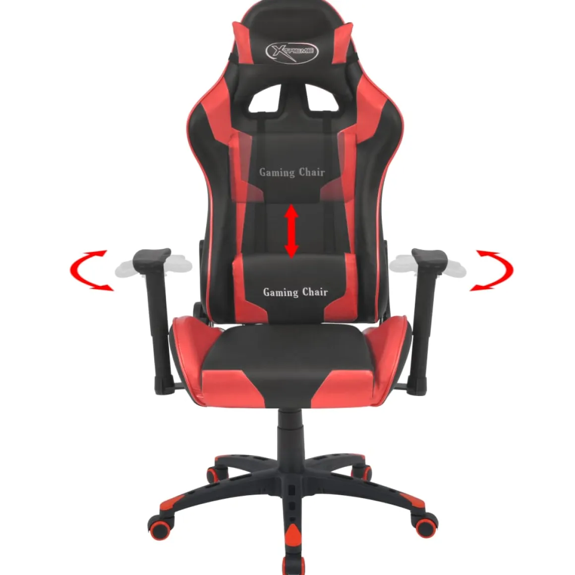 Silla de escritorio Aston reclinable altura ajustable roja 126-136x70x71 cm