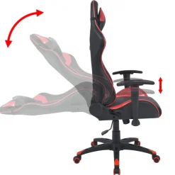 Silla de escritorio Aston reclinable altura ajustable roja 126-136x70x71 cm