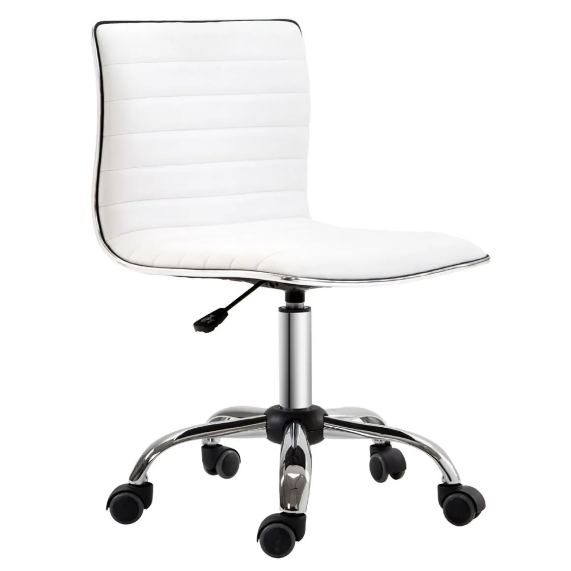 Silla de escritorio Elegance Homcom altura regulable blanco 78-90x48x52 cm