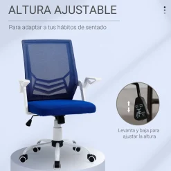 Silla de escritorio Essen Vinsetto altura ajustable azul 94-104x62,5x55 cm