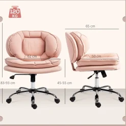 Silla de escritorio Izan Homcom altura regulable 83-93x62x65 cm