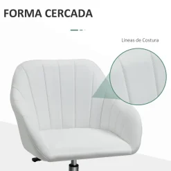 Silla de escritorio Keld Vinsetto altura ajustable blanco 79-89x60x59 cm