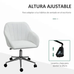 Silla de escritorio Keld Vinsetto altura ajustable blanco 79-89x60x59 cm