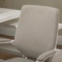 Silla de escritorio Lary Vinsetto basculante con reposabrazos beige 92-100x64x52 cm