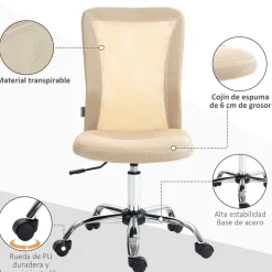 Silla de escritorio Licci Vinsetto giratoria 90-100x43x58 cm