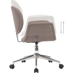 Silla de escritorio Notte giratoria con altura regulable gris 80-87,5x67x62 cm