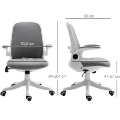 Silla de escritorio Ozono Vinsetto basculante con altura ajustable 94-104x62,5x60 cm