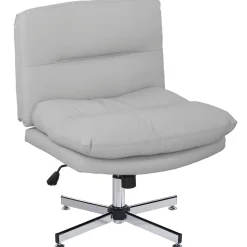 Silla de escritorio Pirineos Homcom basculante altura ajustable gris 84-94x65x65 cm