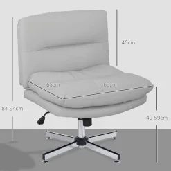 Silla de escritorio Pirineos Homcom basculante altura ajustable gris 84-94x65x65 cm