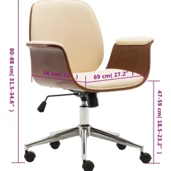 Silla de escritorio Port altura ajustable con ruedas 80-88x69x56 cm