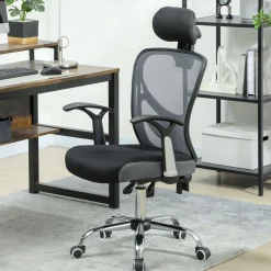 Silla de escritorio Ren Vinsetto altura regulable con reposacabezas 118x62x67 cm