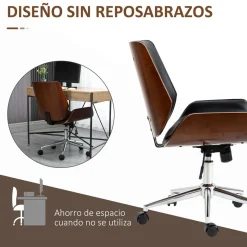 Silla de escritorio Romero Vinsetto altura regulable 82-92x65,5x51 cm negro