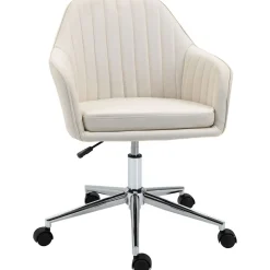 Silla de escritorio Serenique Vinsetto con reposabrazos beige 96x61x59 cm