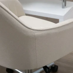 Silla de escritorio Serenique Vinsetto con reposabrazos beige 96x61x59 cm