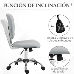 Silla de escritorio Sky Vinsetto altura regulable función basculante 87,5-96,5x50x54 cm