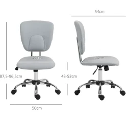 Silla de escritorio Sky Vinsetto altura regulable función basculante 87,5-96,5x50x54 cm