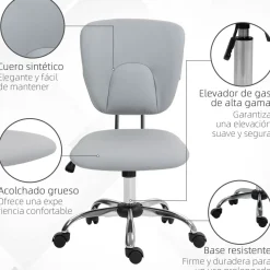 Silla de escritorio Sky Vinsetto altura regulable función basculante 87,5-96,5x50x54 cm