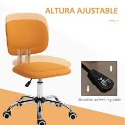 Silla de escritorio Sunny Vinsetto giratoria altura regulable naranja 80-90x48x53 cm