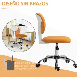 Silla de escritorio Sunny Vinsetto giratoria altura regulable naranja 80-90x48x53 cm