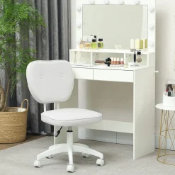 Silla de escritorio Valentín altura regulable blanco 82-92x46x59 cm