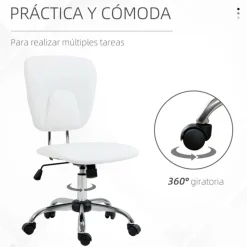 Silla de escritorio Vinsetto altura ajustable basculante con ruedas 87,5/96,5x50x54 cm