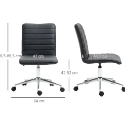 Silla de escritorio Violeta Vinsetto altura ajustable ergonómica blanco/negro 76,5-86,5x57x47 cm