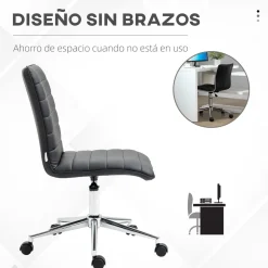 Silla de escritorio Violeta Vinsetto altura ajustable ergonómica blanco/negro 76,5-86,5x57x47 cm