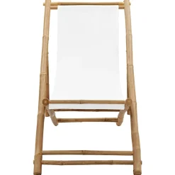 Silla de exterior Panda ajustable en 4 posiciones natural/blanco 62-93x60x108-123 cm