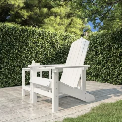 Silla de jardín Adirondack HDPE blanco 92x73x83 cm