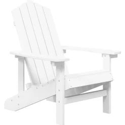 Silla de jardín Adirondack HDPE blanco 92x73x83 cm