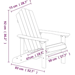 Silla de jardín Adirondack HDPE blanco 92x73x83 cm