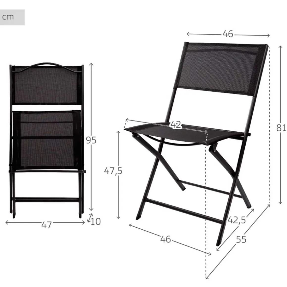 Silla de jardín Aktive Garden plegable 81x46x55 cm