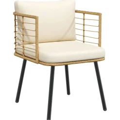 Silla de jardín Karina 2 cojines + reposabrazos 76x60x65 cm