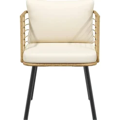 Silla de jardín Karina 2 cojines + reposabrazos 76x60x65 cm