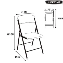 Silla de jardín Lifetime plegable blanco 84,5x47x48 cm