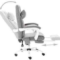 Silla de oficina Ahissa función masaje reclinable gris 112-121x60x64 cm